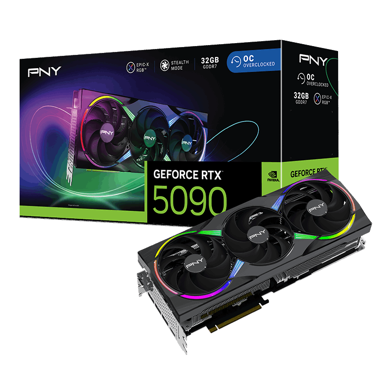 PNY GeForce RTX™ 5090 ARGB EPIC-X RGB™ Overclocked Triple Fan GPU