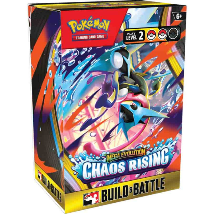 Pokémon TCG Mega Evolution – Chaos Rising Build & Battle Box / חפיסה מוכנה ו־4 בוסטרים