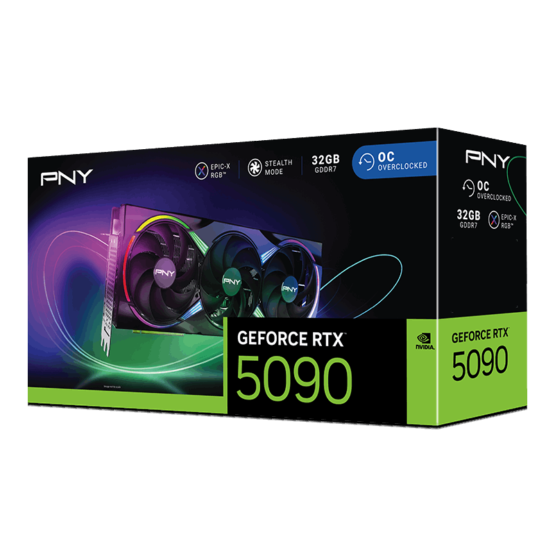 PNY GeForce RTX™ 5090 ARGB EPIC-X RGB™ Overclocked Triple Fan GPU